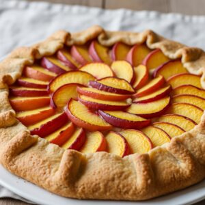 Crostata con crema e pesche